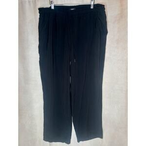 Simply Vera Vera Wang Black Drawstring Pull-On Pants Women’s XL Rayon Blend
